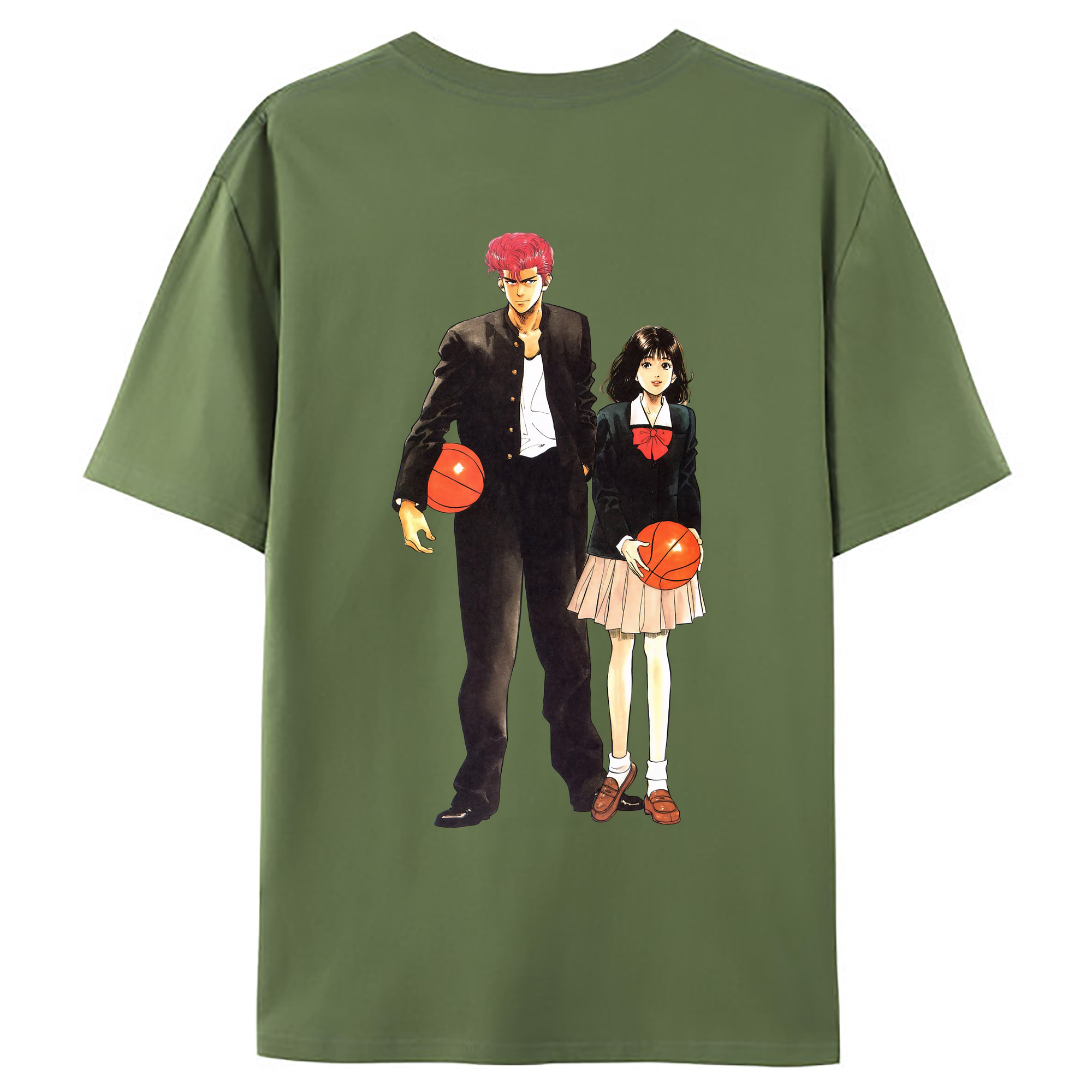 （画像用） SLAM DUNK／スラムダンク 綿100％ メンズ半袖Tシャツ（バックプリント） 通気性